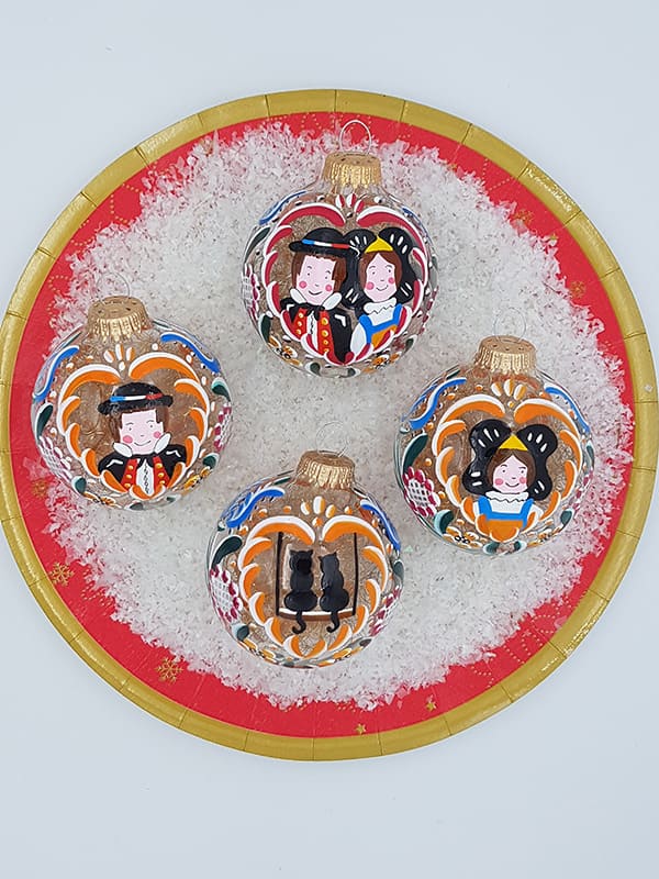 Art populaire Alsacien, boules de Noël
