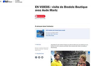 Article France Bleu "En vidéos : visite de Bredele Boutique avec Aude Martz", le 7 décembre 2022