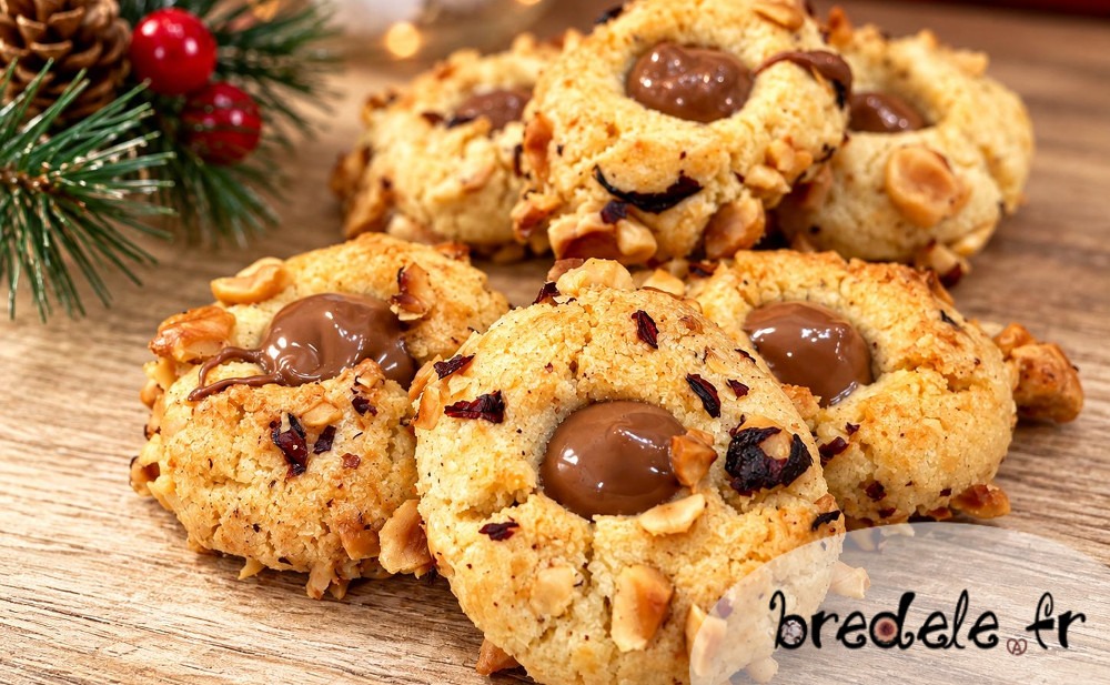 Bredele aux noisettes, cœur chocolat
